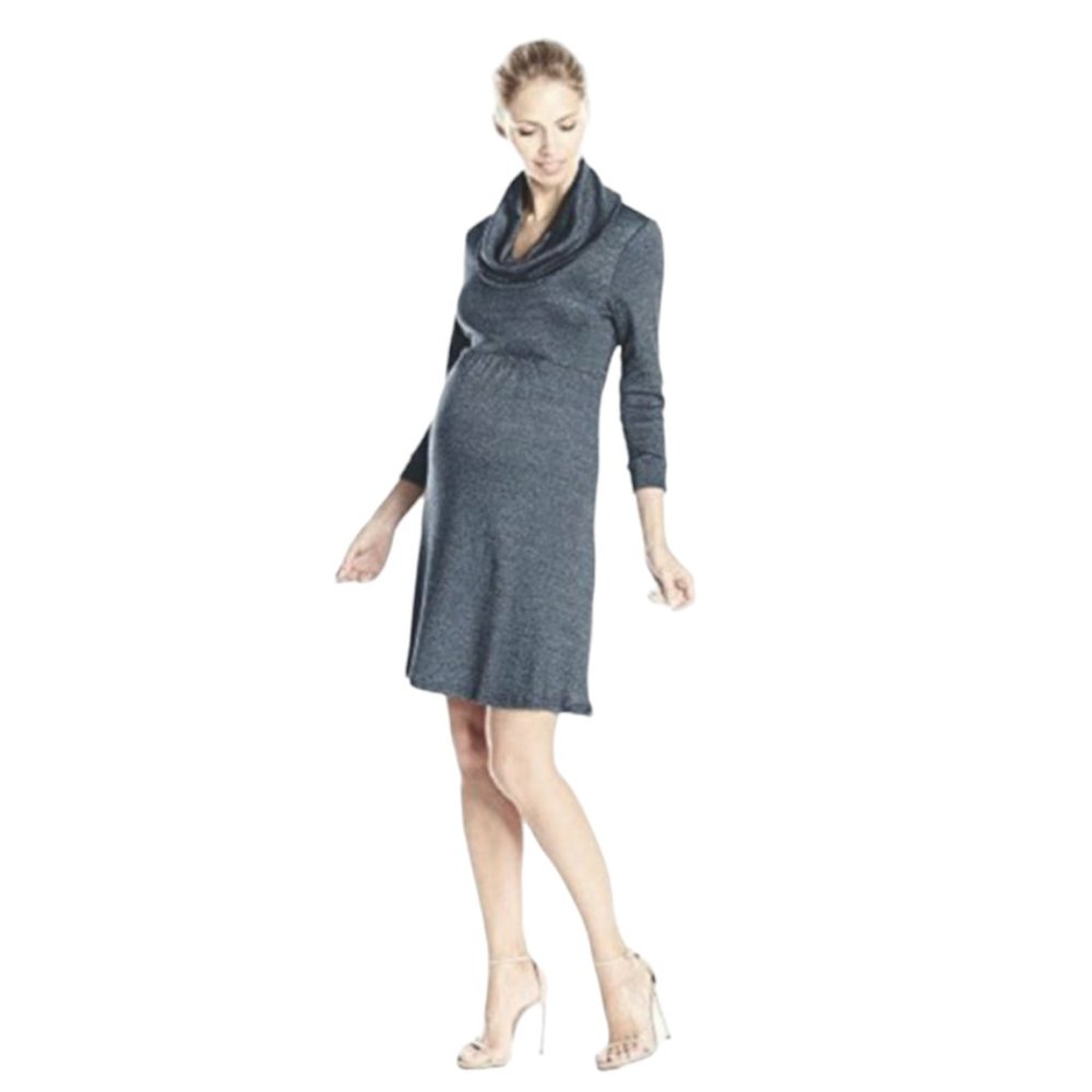 ANTHROPOLOGIE / MICHAEL STARS Madison Cowl Neck Dress, Gray Metallic, ONE SIZE